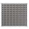 Portable Outdoor Rug Reversible Carpet for RV Camping Black White Clover with Carry Bag 8 x 10