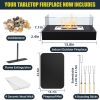 Tabletop Fireplace With Smores Tools