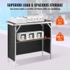 Folding Portable Bar Table, Tradeshow Podium Table for Indoor, Outdoor, Party, Picnic, Exhibition, Includes Carrying Case