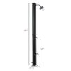 Outdoor Solar Heated Shower 9.2 Gallon with Rotating Head Black for Pool Patio