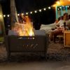 3-in-1 Stove, Wood Burning Firepit, Coffee Table with Quick Assembly and Carrying Bag, Black