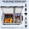 VEVOR Portable Car Refrigerator, 12 Volt Car Refrigerator Fridge, 58 L / 61.5 QT Dual Zone Portable Freezer, -4 to 68 F Adjustable Temperature