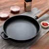 WANGYUANJI 11.8"Cast Iron Frying Pan, Non-stick Pan, Uncoated Pancake Skillet, Steak Frying Pan, with Wooden Handle, Household For All Stove
