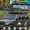 Adventurer Pro Rooftop Tent Hard Shell with USB Outlet, Side Awning, Replaceable Rain Fly&Luggage Racks for 4 Season Camping